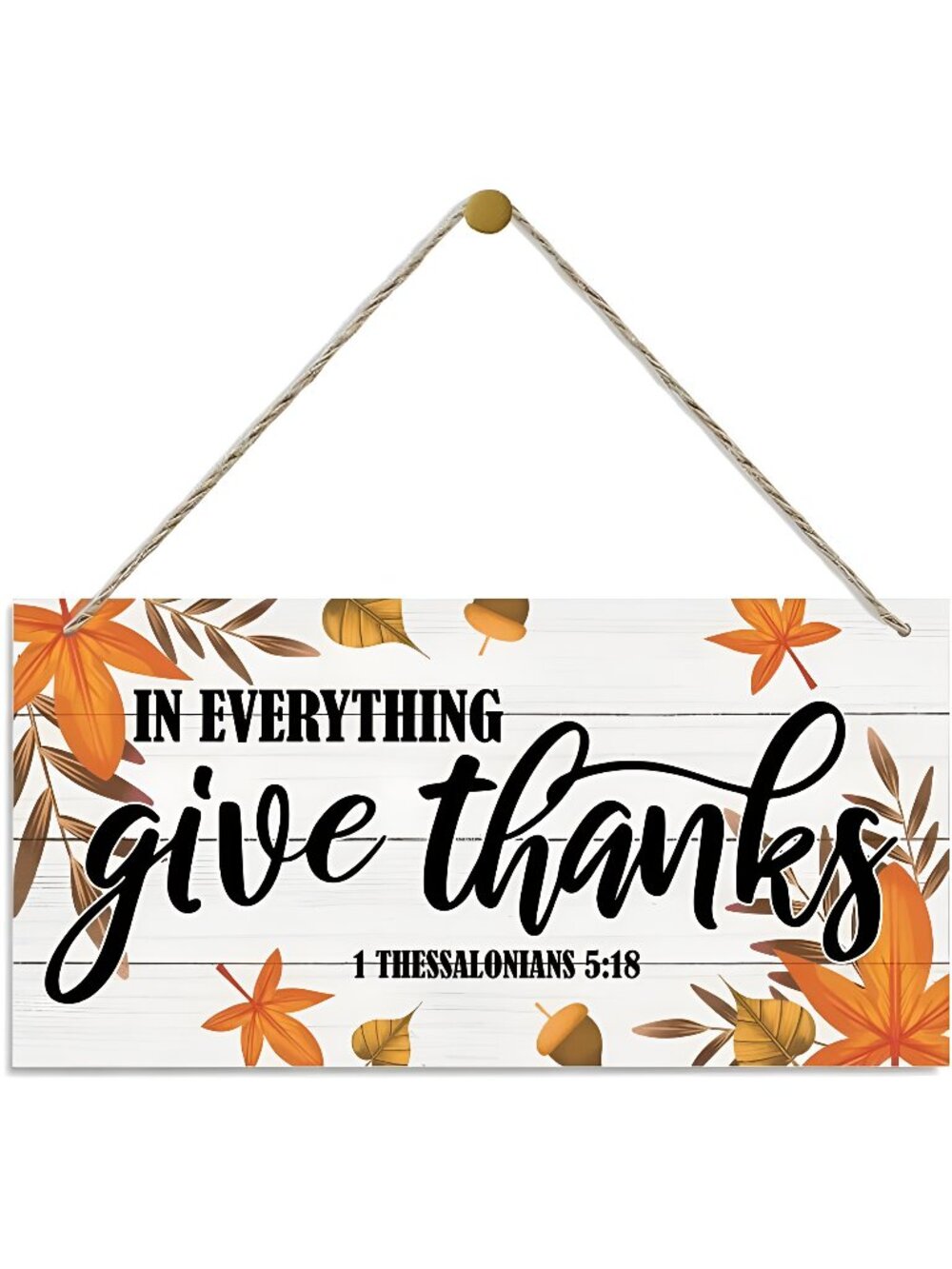 Scripture Decor Art Hanging Sign with Leaves Fall Decorations for Home